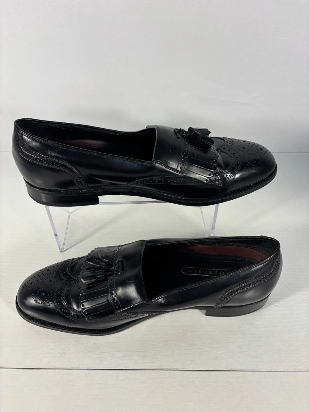 Florsheim Imperial Black Leather Tassel Kiltie Loafers Wingtip Brogue Men’s 12 D